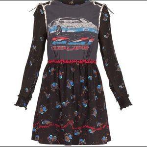 Coach Car Print Layered Dress